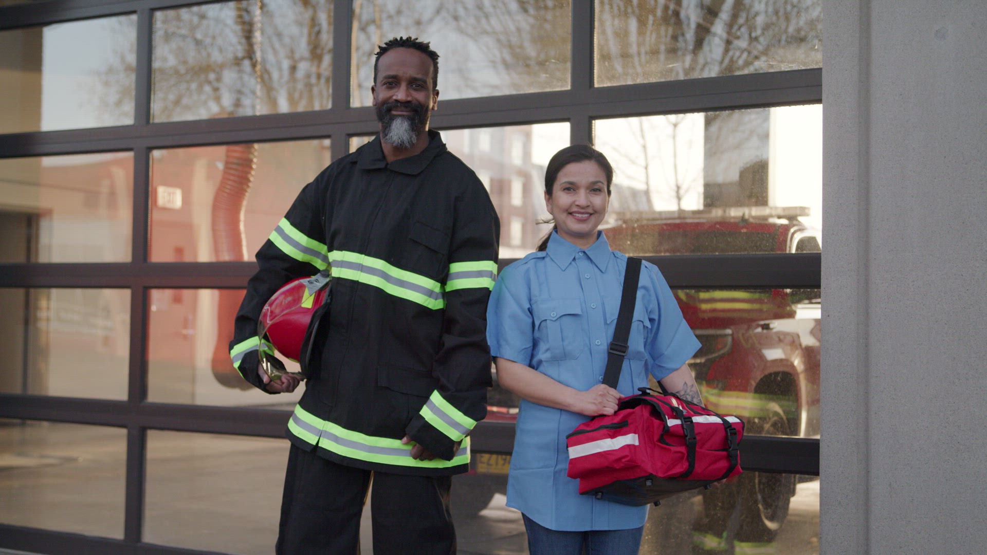 Portrait of Multiracial First Responders in Uniform | Stock Video ...